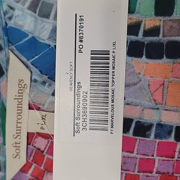 New Soft Surroundings multicolor Marvelous Mosaic topper/cover up women's PL/XL - Picture 8 of 12